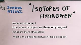 Isotopes of Hydrogen | Structure of Hydrogen | Isotopes