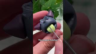 Making a blueberry monster keychain!