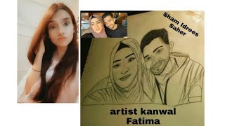 SHAM IDREES & SAHER / Pencil Sketch Drawing How to Draw realistic portrait