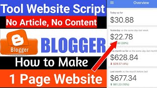 How to Make Tool Website on Blogger | One Page Website | Tool Website Script