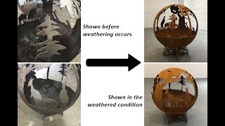 Corten Steel Sphere Fire Pit