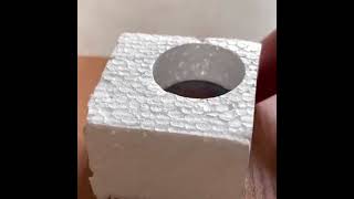 Hot coin on thermocol satisfying video 😍 #shorts