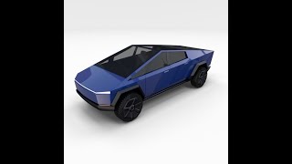 Tesla Cybertruck Blue 3D Model