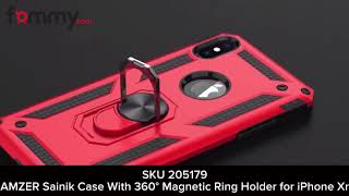 AMZER Sainik Case With 360° Magnetic Ring Holder for iPhone Xr