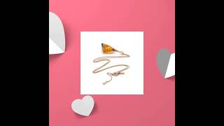 Modern amber necklace made from silver and real baltic amber. Choose Your favourite colour of amb...