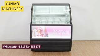 Curved glass ice cream display freezer#ice cream freezer #gelato display freezer #Ice Cream Display