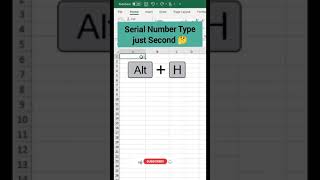 Serial Number in excel shortcut || Automatic serial Number in Excel | Quickly Fill series |#shorts