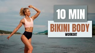 10 MIN BIKINI BODY WORKOUT - Full Body // Medium HIIT | anticellulite , cardio workout