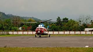 A helicopter and a chinnook take off from Miao helipad for Vijoynagar, 21 April 2023(2)