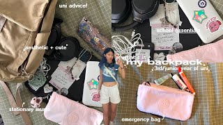 WHAT’S IN MY BACKPACK 2024 ₊˚🎒✩ ₊♡ uni bag tour, school essentials, stationary, uni advice session!