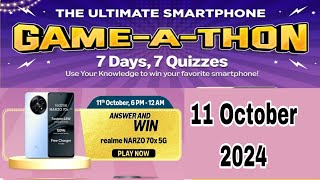 Amazon Smartphone Game-A-Thon Quiz Answer 11 October 2024, Smartphone Game-A-Thon Quiz Answer Today