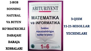 2-Bob.  Butun va ratsional sonlar. 13. SONNING NATURAL VA BUTUN KO'RSATKICHLI DARAJASI. 3-QISM