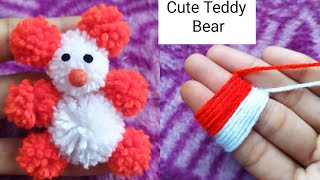 How to make cute teddy bear at home/टेडी बिअर बनाये घर पर लोकर से