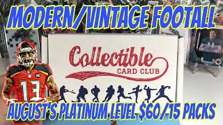 Collectible Card Clubs Modern/Vintage Football. $60 for 15 packs!(August)