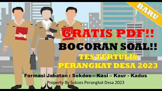 BOCORAN TERBARU!! 50 SOAL TES TERTULIS PERANGKAT DESA 2023 II LATIHAN SOAL UJIAN PERANGKAT DESA 2023