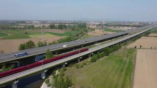 Treno A.V. sul Ponte fiume Oglio