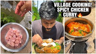 SPICY CHICKEN CURRY 🔥| VILLAGE COOKING | EASY RECIPE #cookingathome #indian #shorts