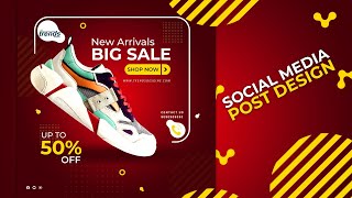 Social Media Post Design in Photoshop | Photoshop Tutorials | trendsdesgine