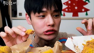 [먹방]예전에 먹어둔 뿌링콤보세트 Korea chicken mukbang asmr realsound eatingsound