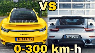 Battle for the fastest 911 yet | 911 992 Turbo S vs 911 991 GT2 RS 0-300 km-h battle