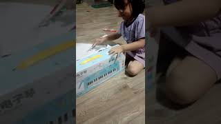 unboxing her gift. overwhelming feeling to a parent like us to see the reaction of our daugther...