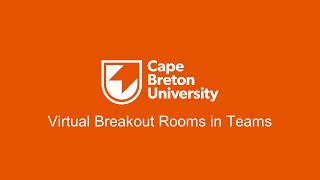 Virtual Breakout Rooms in Teams