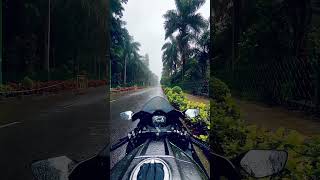 Wet beast💝Kawasaki ninja zx10R🏍️#rain #kawasaki #ninja #zx10r #zx6r #kannada #trending #shorts