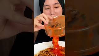 ASMR MUKBANG JAJANGMYEON DAN AYAM PEDAS KOREA🔥 #asmr #mukbang #koreanfood #shortvideo