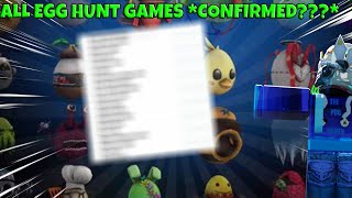 ALL EGG HUNT GAMES *CONFIRMED???*