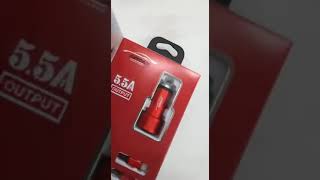 Car charger 5.5 amp fast car accessories with 3pin cable