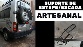 SUPORTE DE ESTEPE COM ESCADA ARTESANAL// super reforçado estilo off-road para MOTORHOME