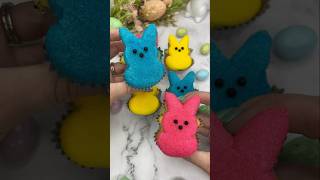 PEEPS CUPCAKES 💛🩷🩵 #cupcake #cakedecorating #baking #bakinghacks #peeps #easterbaking #shortsfeed