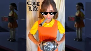 Squid Game Alarm Clock 🤣Squid Game Players Trying Funny Tiktok Videos EP.1 #shorts #thuglife