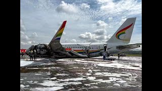 Airbus A319 Tibet Airlines take off accident | Tibet Airlines fire and abort take off