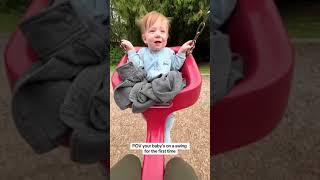 Baby's first time on a swing! #baby