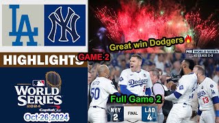 Dodgers vs Yankees  World Series Full Game 2 (10/26/24)  | MLB Highlights Oct 26,2024.