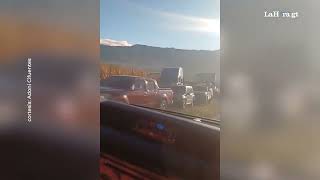 Usuarios reportan alta carga vehicular en ruta a CA-1 Occidente debido a cierre del puente Nahualate