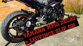 YAMAHA MT10 De-cat install and sound check (Leo Vince slip on)