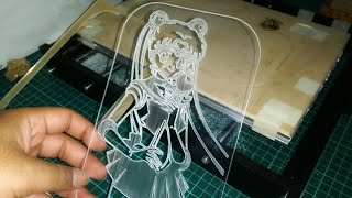 Acrylic Engraving | Sailormon Logo | CNC 3018 Pro