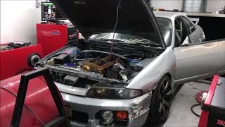 R33 GTST running Hypergear high flowed R33 21U turbocharger making 330rwkws E85 fuel