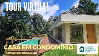 Casa linear moderna em condomínio fechado em Itaipava, RJ | Tour virtual completo