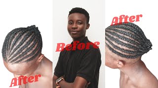 How to make simple cornrows on short hair.