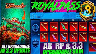 A8 Royal Pass & 3.3 Update All Upgradable Skins|Premium Crate & Mythic Forge | PUBGM