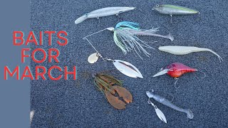 Top bass fishing baits for March.