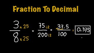 Converting Fraction To Decimal #maths #tutorial #fractions #decimalnumbers