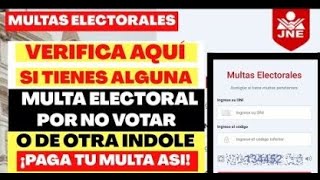 COMO SABER SI TENGO MULTAS ELECTORALES |  Perú