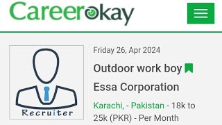 Need Outdoor Work Boy For Essa Corporation in Karachi - Salary 18,000 to 25,000 Thousand