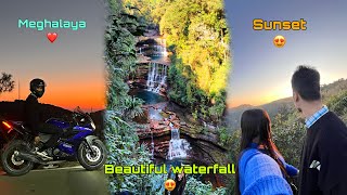 Beautiful waterfall in Meghalaya 😍|Sunset 🌅 |Mun Barman