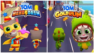 Talking Tom Gold Run vs Talking Tom Hero Dash Gameplay #talkingtom