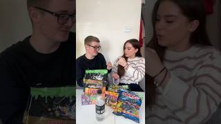 Halloween Candy Bottle Flip Challenge🎃🍬😳?! #challenge #game #vs #bottleflip  #halloween #couple